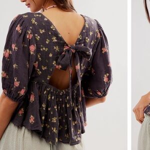 NWT Free People Chloe Printed Top, XS